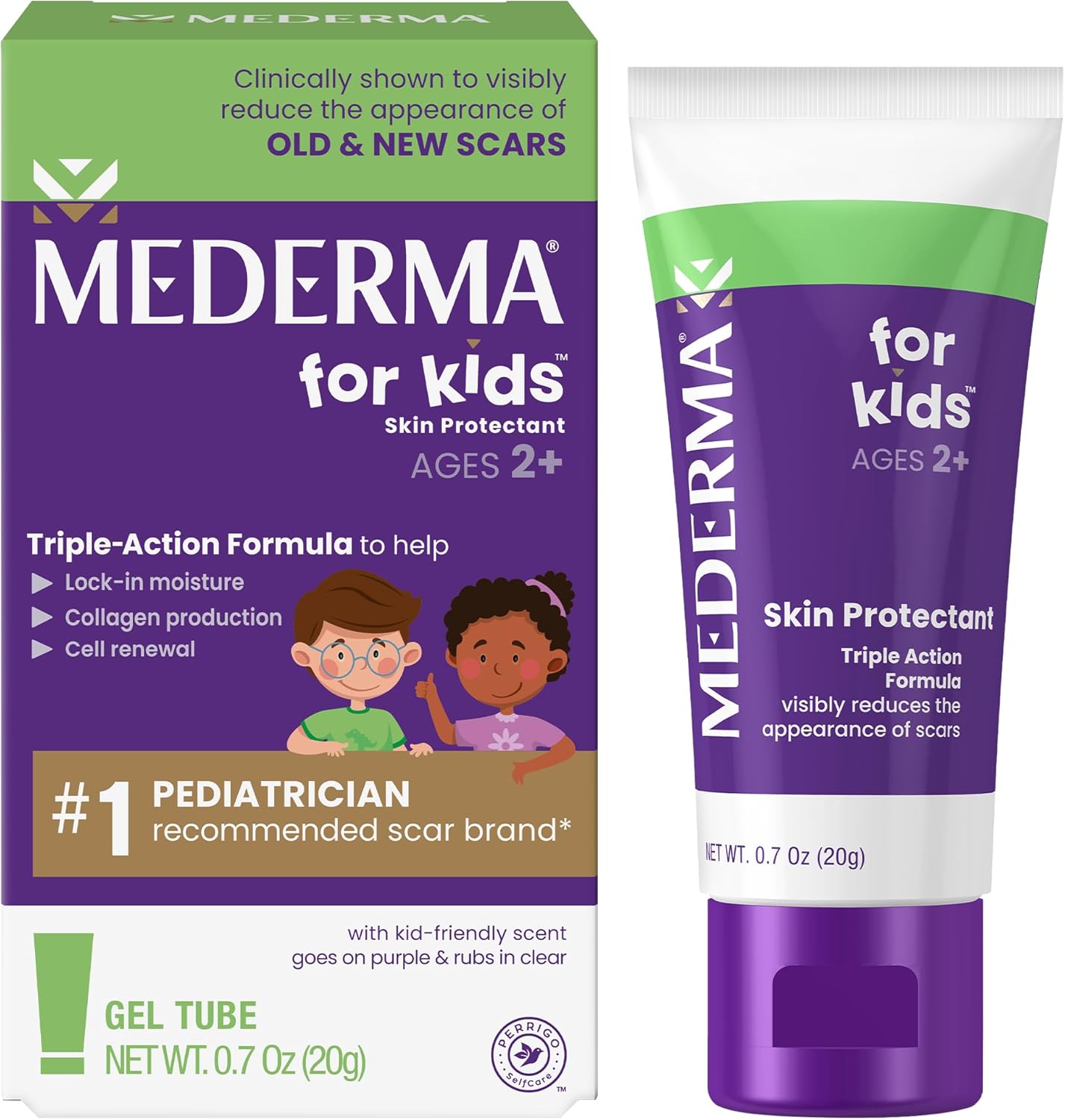 Mederma Scar Gel for Kids 0.70oz (Grape Scent, Purple-to-Clear—For Cuts, Burns & Bug-Bite Scar Appearance, Ages 2+)