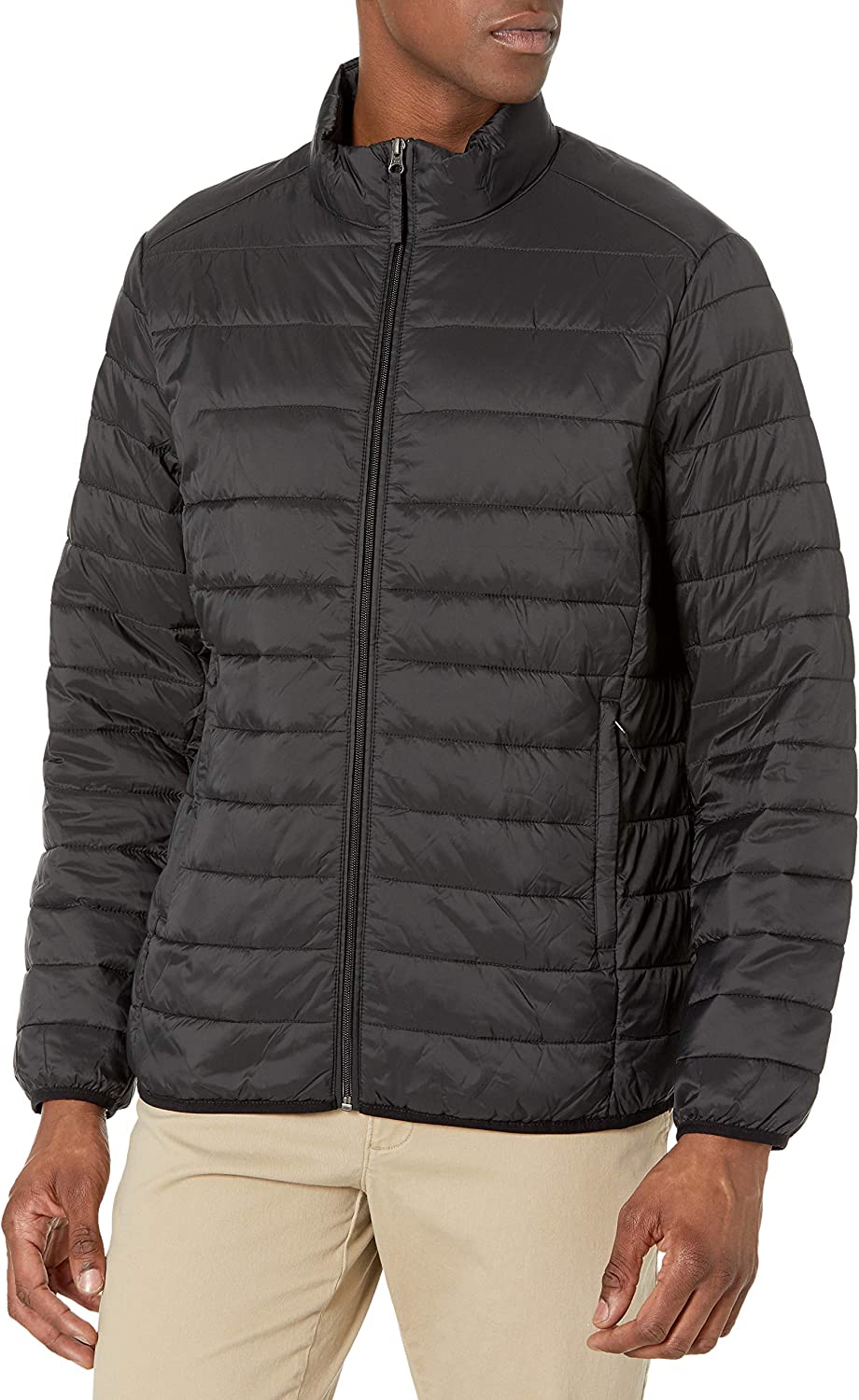 Men's Packable Lightweight Water-Resistant Puffer Jacket - Black