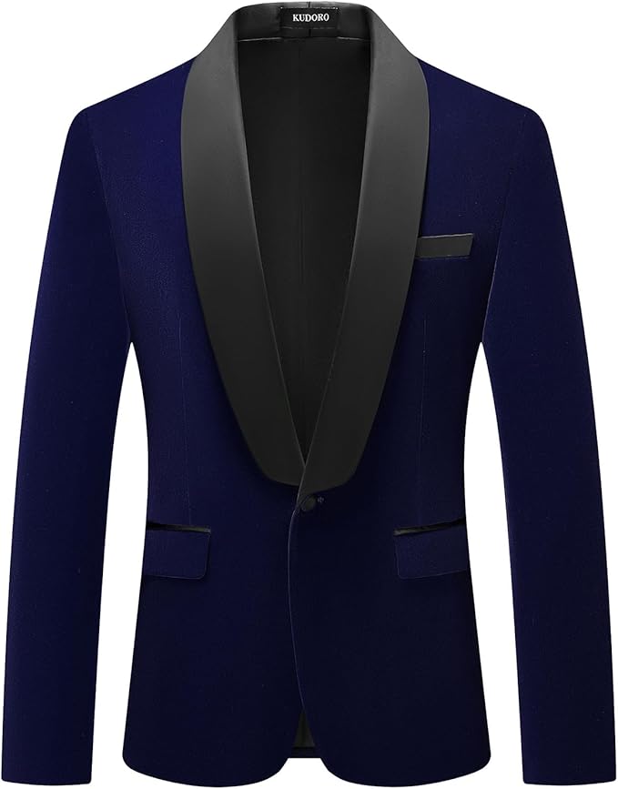 Premium Imported Men’s Velvet Blazer – Slim Fit Tuxedo Jacket with Shawl Collar, One-Button Closure for Wedding & Formal Events