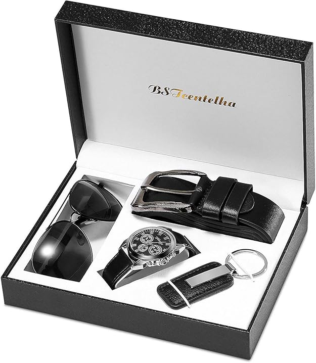 BSTcentelha Men’s Gift Set — Valentine’s Day & Father’s Day Present | Premium Mens Gift Sets (Wallet, Tie, Belt, Socks & More)