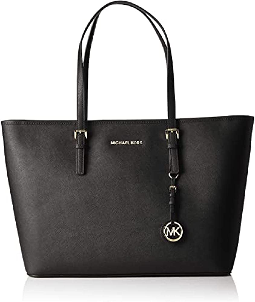 Michael Kors Women's Jet Set Travel Medium Multifunction Tote, Black