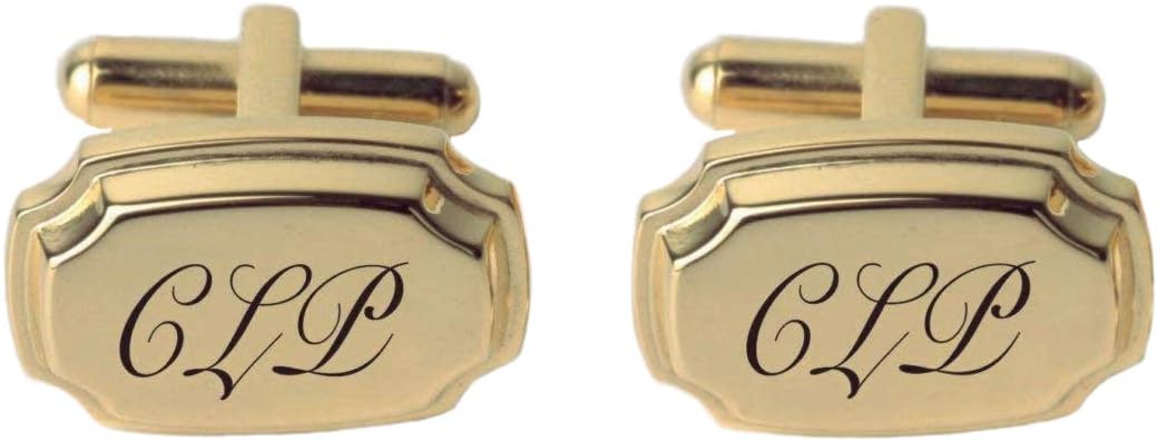 Personalized Gold Ornamental Cufflinks Engraved Free