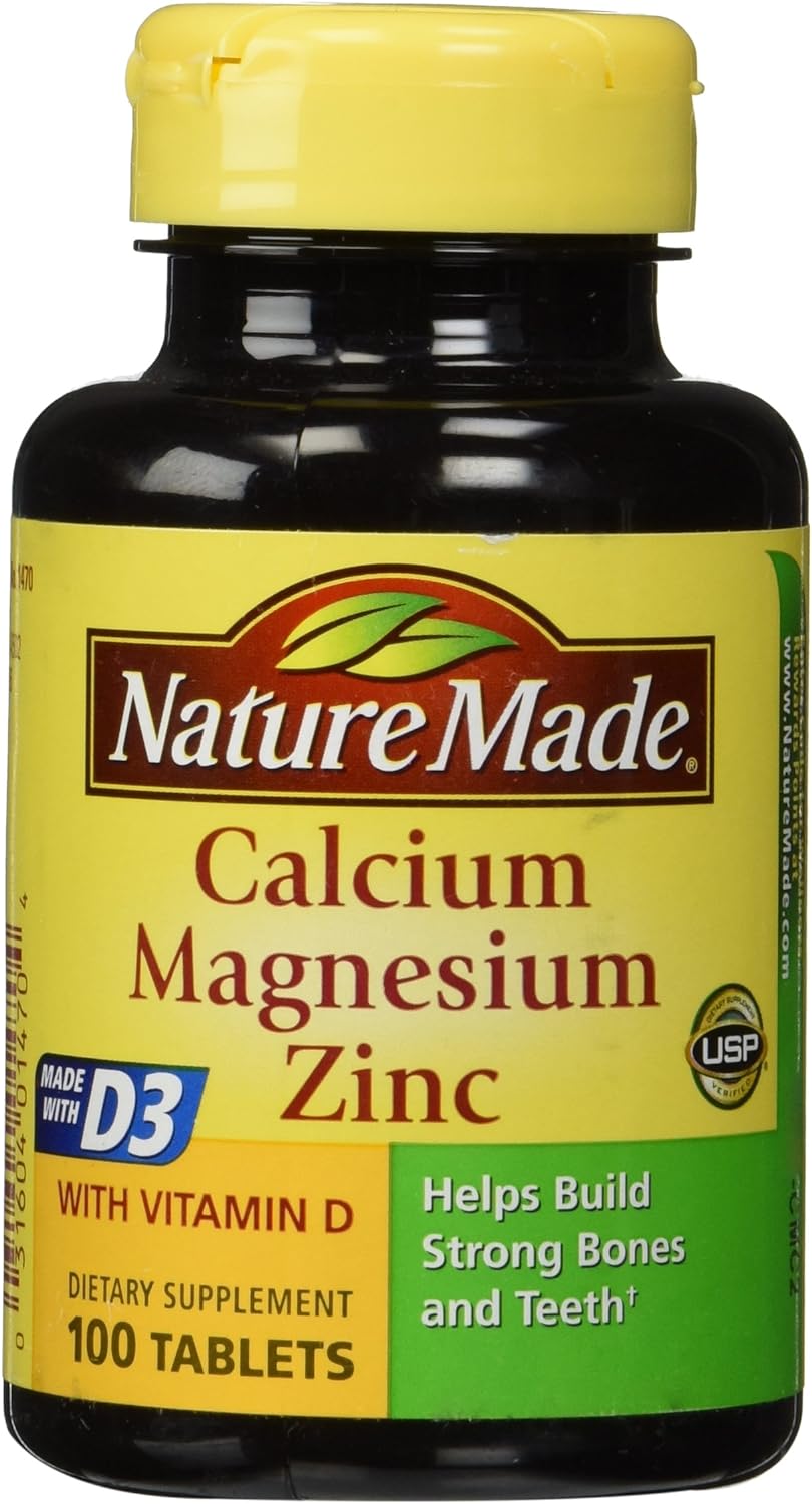 Nature Made Calcium Magnesium & Zinc Tabs, 100 ct