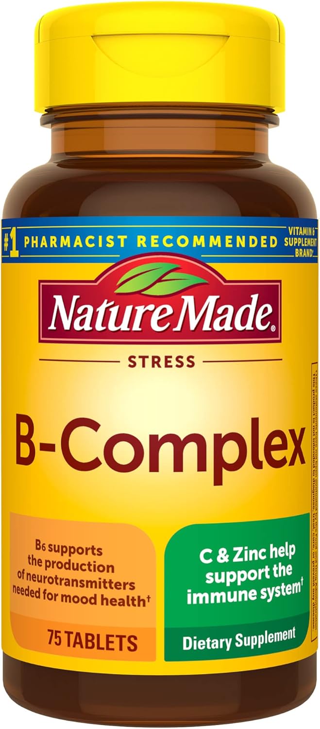 Nature Made Stress B Complex with Vitamin C & Zinc (75 Tablets) – Premium Imported Stress & Immune Support
