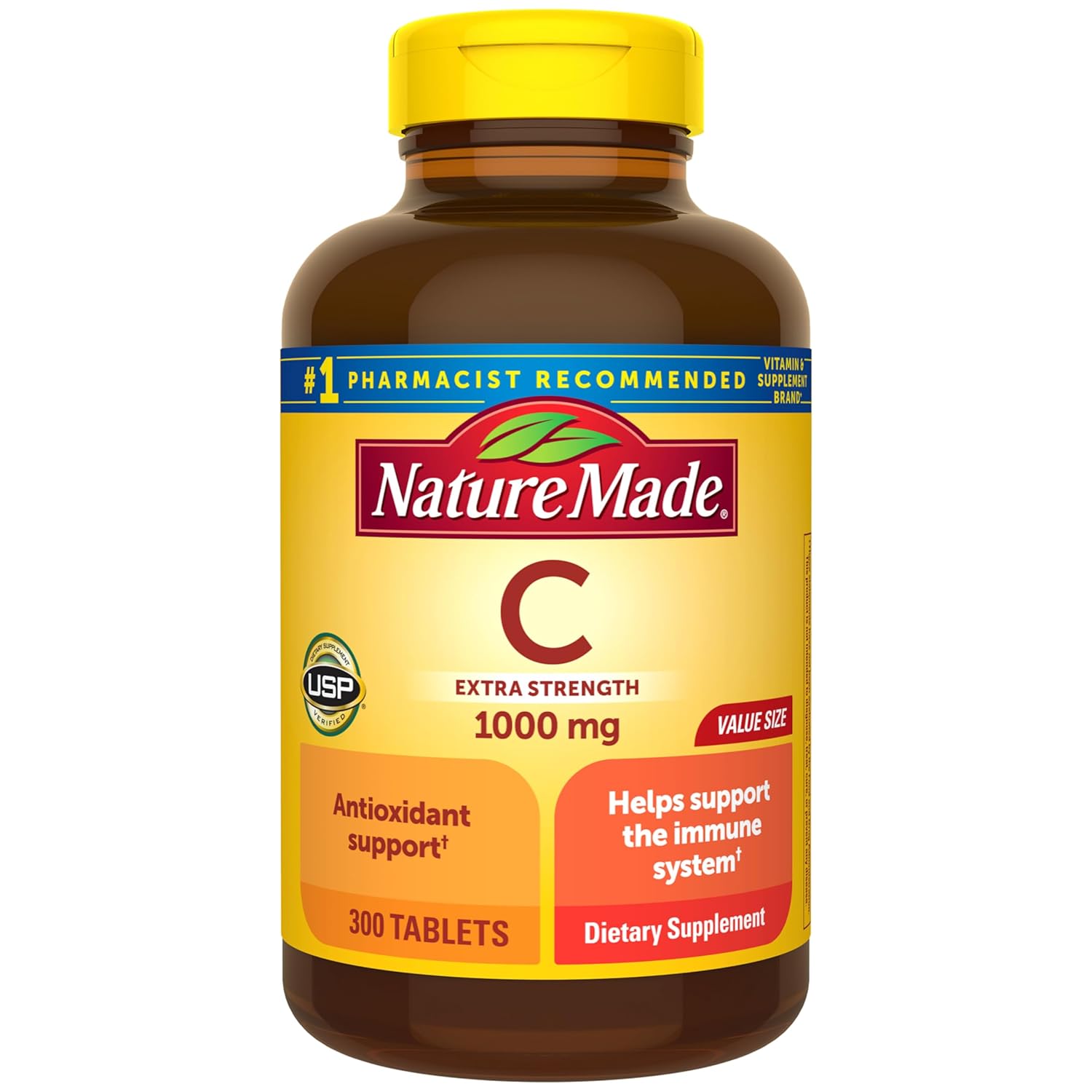 Nature Made Extra Strength Vitamin C 1000 mg (300 Tablets) – Premium Imported Immune Support for Family Health