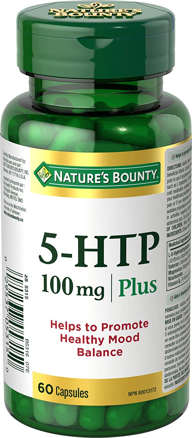 Nature's Bounty 5-HTP 100mg Plus, Help Promote Healthy Mood - 60 Capsules