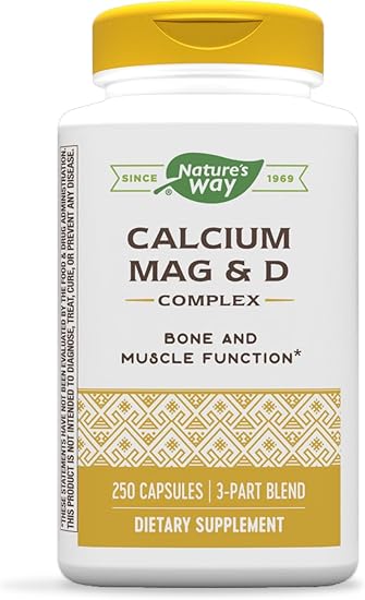 Nature s Way Calcium, Magnesium and Vitamin D, 250 Capsules