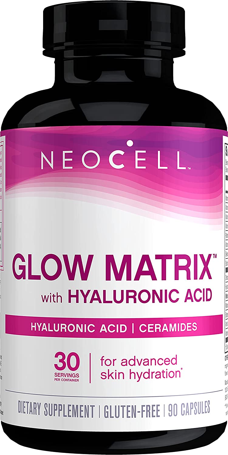 NeoCell Glow Matrix with Hyaluronic Acid & Ceramides (90 Capsules) – Advanced Internal Skin Hydrator for Radiant Glow