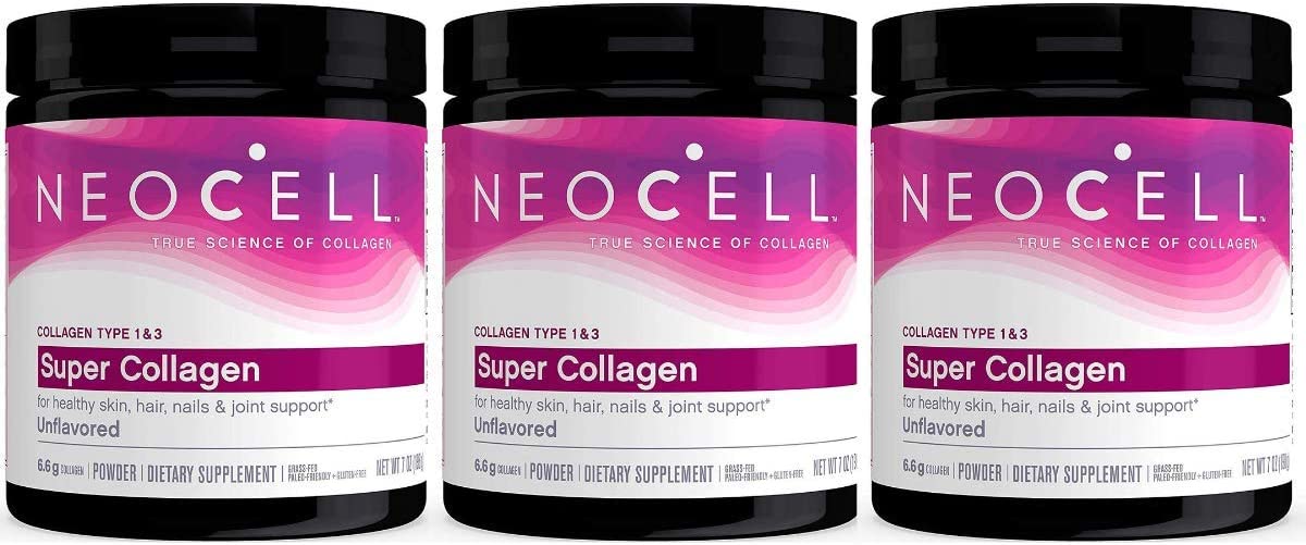 Neocell Super Powder Collagen, Type 1 and 3, (Pack of 3) - 7 Ounce (200g) Each