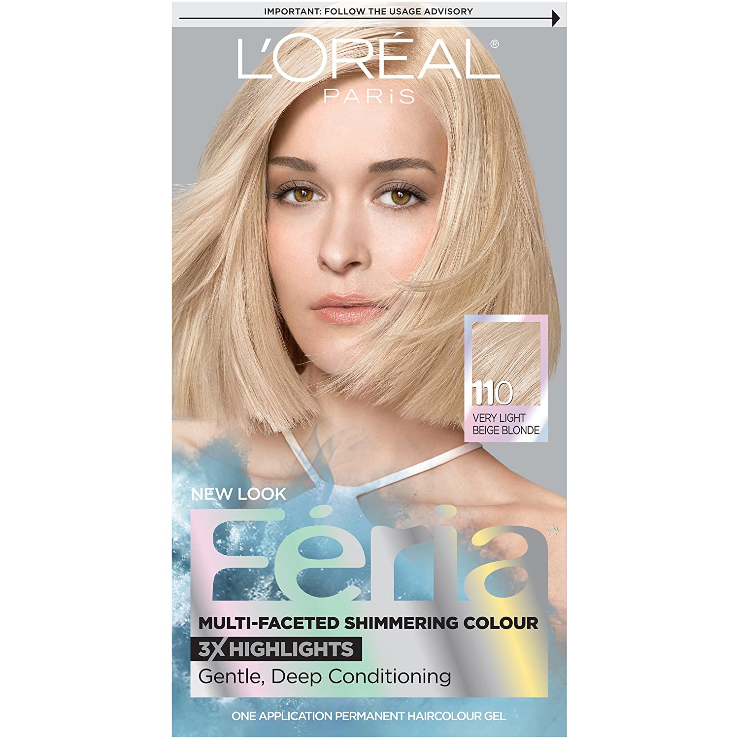 New Look Loreal Feria - 110 Starlet (Very Light Beige Blonde Hair Color), (Pack of 3)