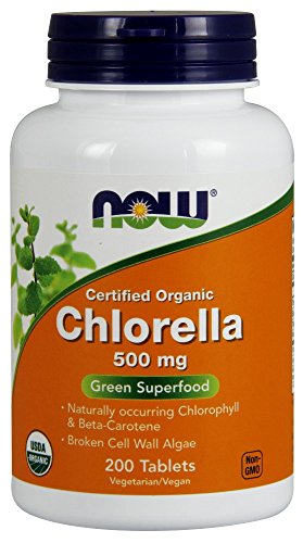 NOW Chlorella 500 mg, Certified Organic,200 Tablets