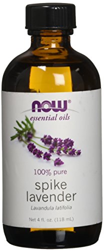 NOW Essential Oils, Spike Lavender, Floral Aromatherapy Scent, Steam Distilled, 100% Pure, Vegan, 4 Oz (118ml)