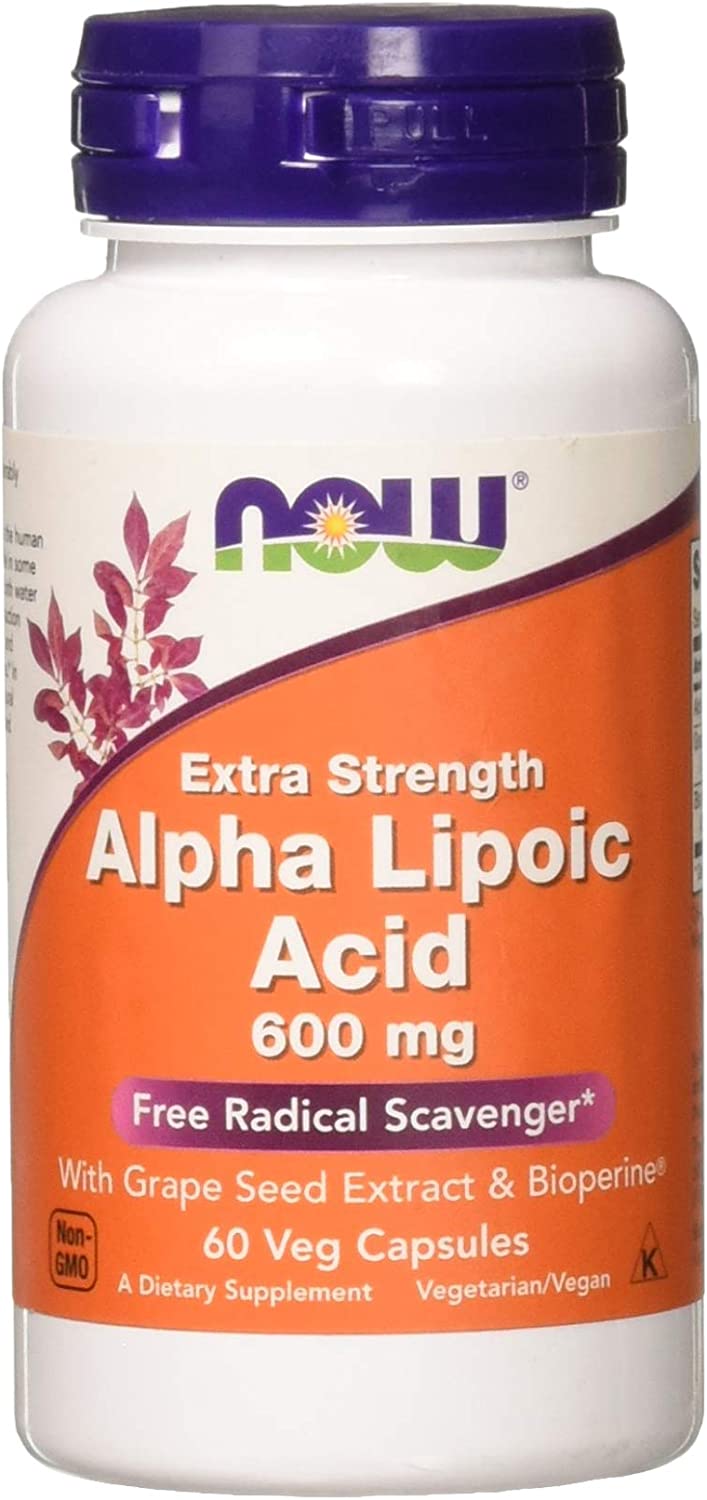 NOW FOODS Alpha Lipoic Acid 600mg Vcaps, 60 CT