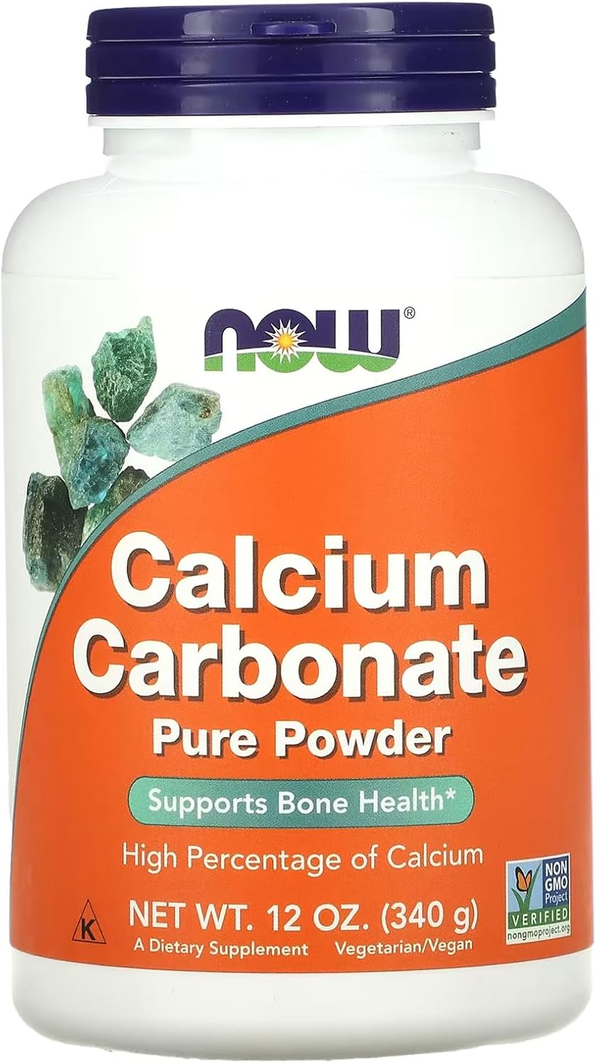NOW Foods Calcium Carbonate Powder – 12 Ounce, High Calcium Dietary Supplement, Vegetarian & Non-GMO