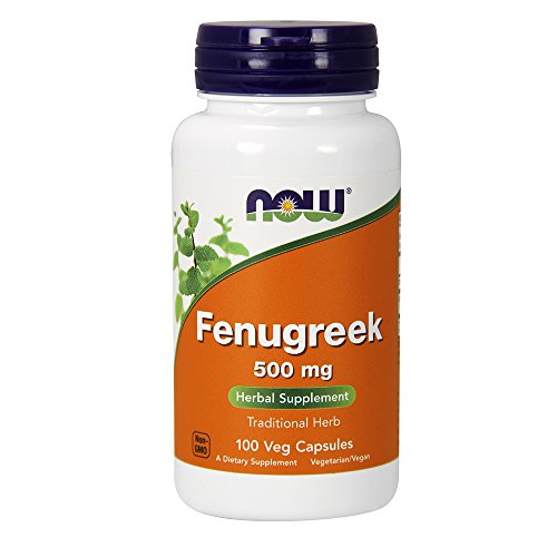 Now Foods Fenugreek 500mg, 100 caps (Pack of 2)