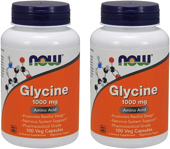 Now Foods Glycine 1000 mg - 100 VegiCapsules 2 Pack