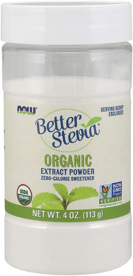 NOW Foods Organic Stevia Extract Powder, White - 4 Ounce