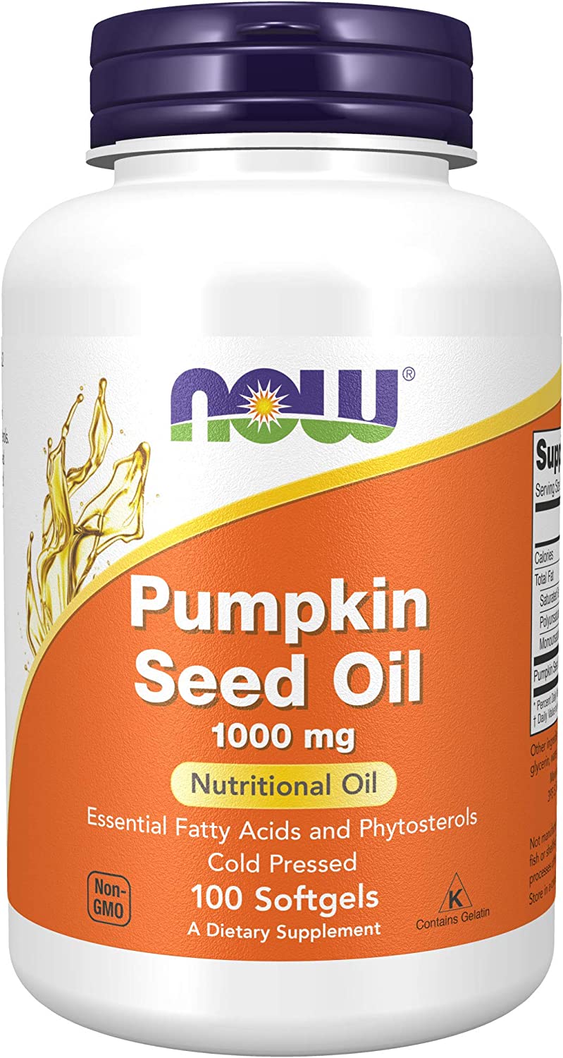 Now Foods Pumpkin Seed Oil 1000mg Soft-gels, 100-Count