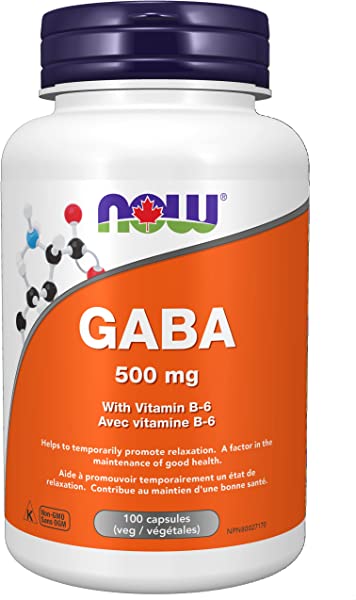 NOW Foods GABA 500mg Vegetarian Capsules (100 Count) – Premium Imported Relaxation & Sleep Support