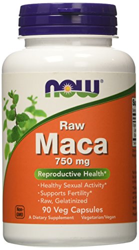 NOW Foods Maca 750 mg — Raw Maca Root Veg Capsules, 90 Count (Reproductive Health Support*)