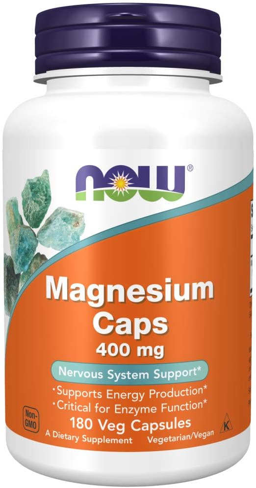 NOW Magnesium 400mg, 180 Veg Capsules