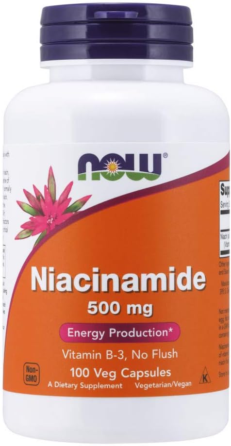 NOW Niacinamide 500mg,100 Capsules