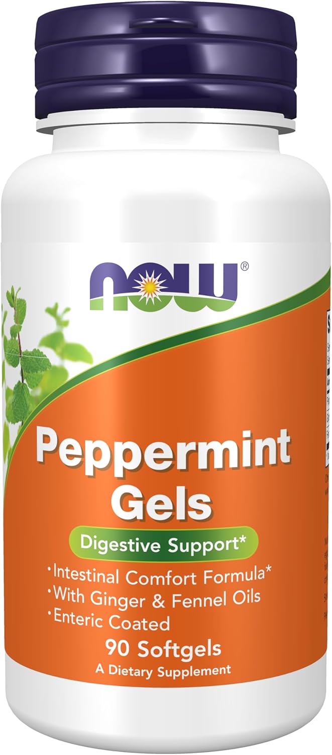 NOW Foods Peppermint Gels - Digestive Support with Ginger & Fennel Oils for Pakistan - 90 Ct