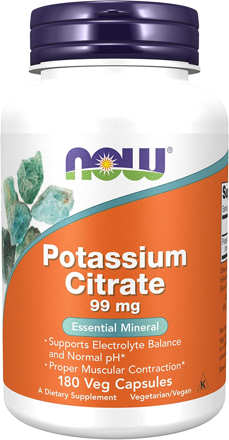 NOW Potassium Citrate,180 Capsules
