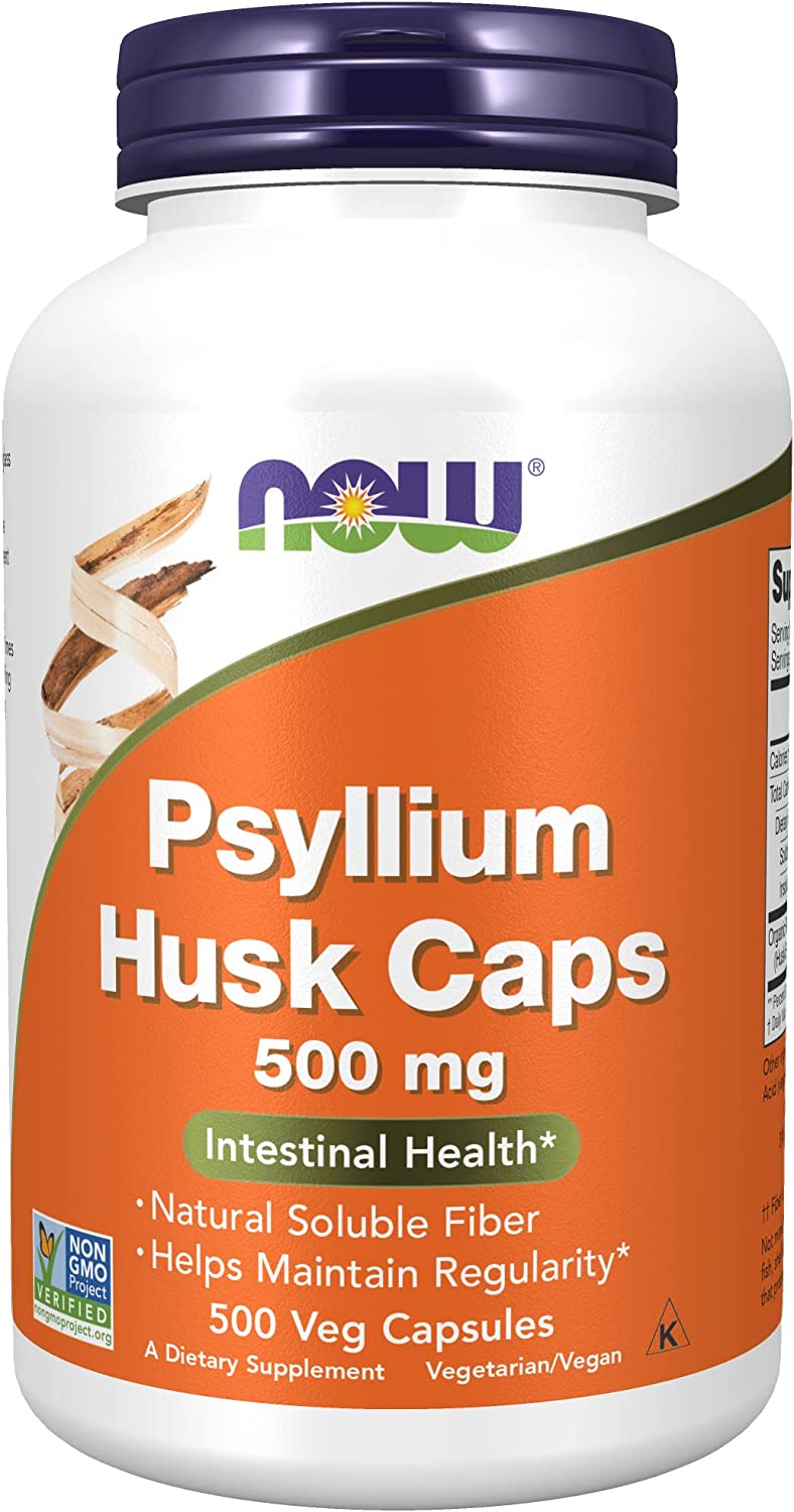 NOW Psyllium Husk 500 mg - 500 Capsules