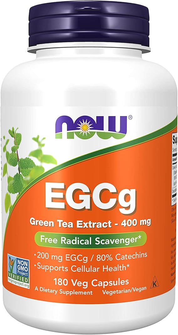 NOW Supplements, EGCg Green Tea Extract 400 mg, Free Radical Scavenger*, 180 Veg Capsules