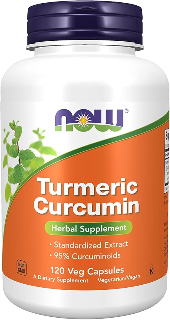 NOW Supplements, Turmeric Curcumin, Derived from Turmeric Root Extract, Herbal Supplement, 120 Veg Capsules