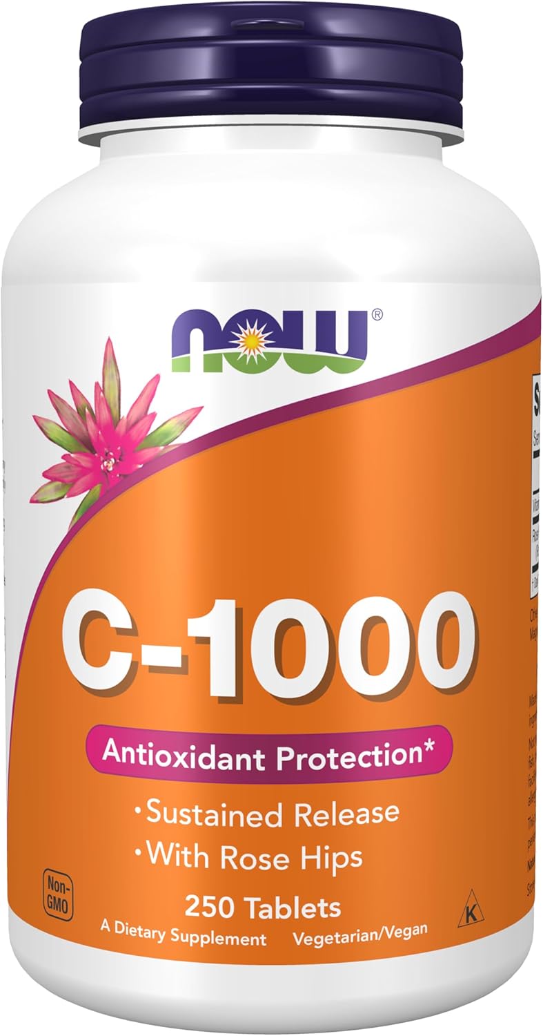NOW Foods Vitamin C-1000 with Rose Hips Sustained Release - 250 Tablets