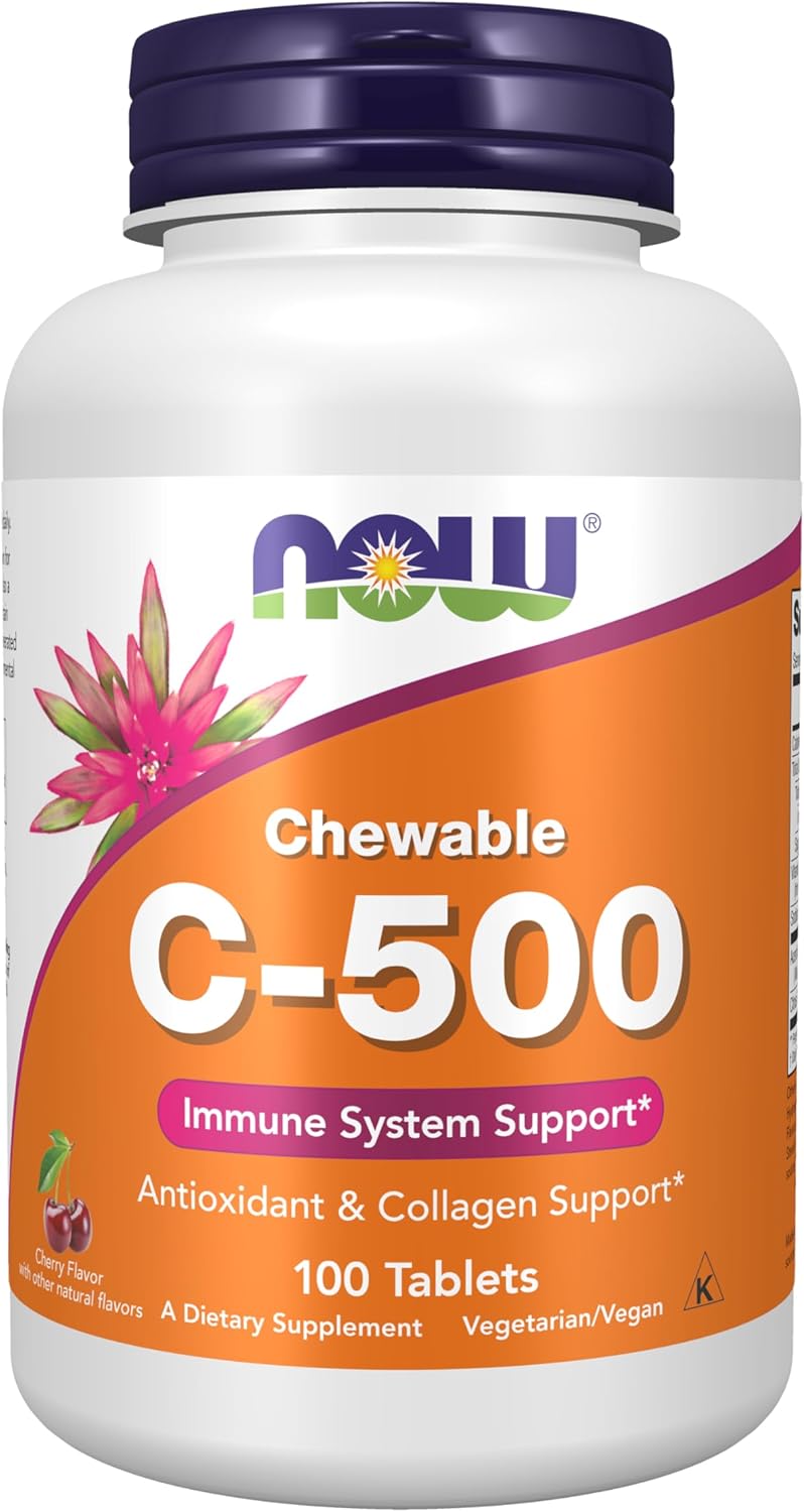 NOW Supplements, Vitamin C-500, Antioxidant Protection*, Cherry-Berry Flavor, 100 Chewable Lozenges