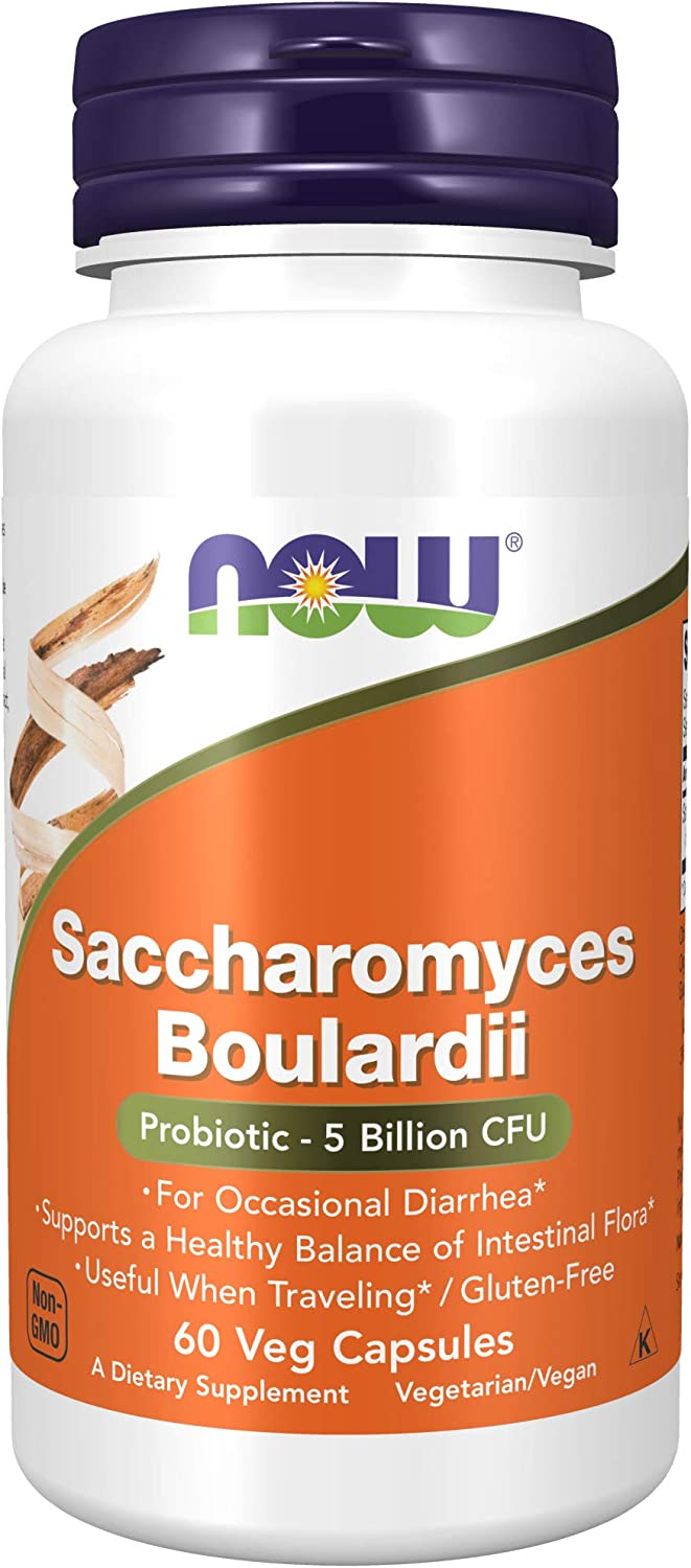 NOW Supplements, Saccharomyces Boulardii, Probiotic - 5 Billion CFU - 60 Vcaps
