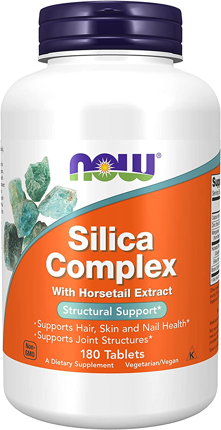 NOW Foods Silica Complex with Horsetail Extract 180 Tablets - Supports Hair, Skin, Nail Health & Joint Strength - Vegan, Non-GMO, Kosher - USA Imported via Amazon Pakistan