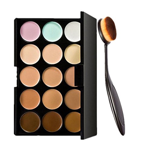 OLIYA 15 Colors Concealer Eye shadow Palette kit with Makeup Toothbrush