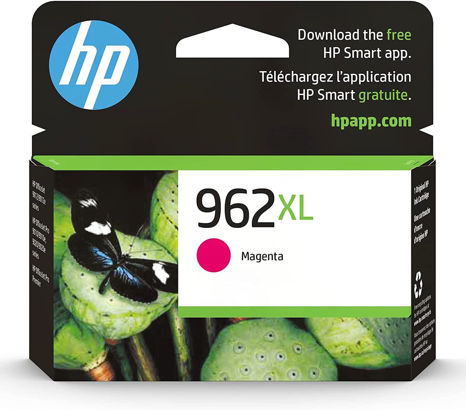 Original HP 962XL Magenta High-yield Ink Cartridge | Works with HP OfficeJet 9010 Series, HP OfficeJet Pro 9010, 9020 Series | Eligible for Instant Ink