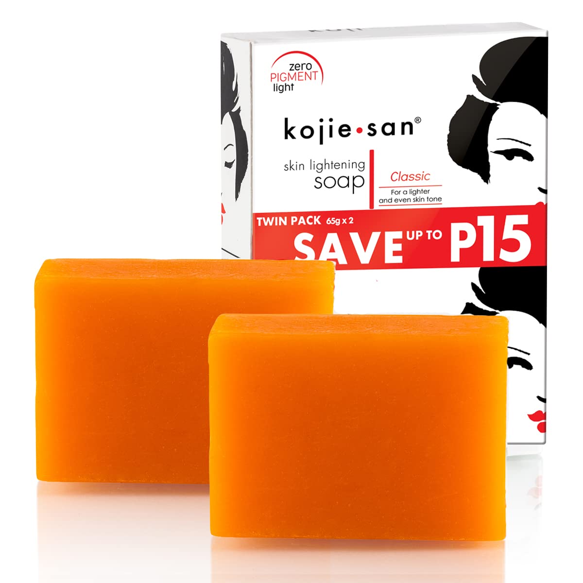 Original Kojic Acid Soap, Skin Brightening and Moisturizing Soap, Pack of 2 Bars - 65g Each