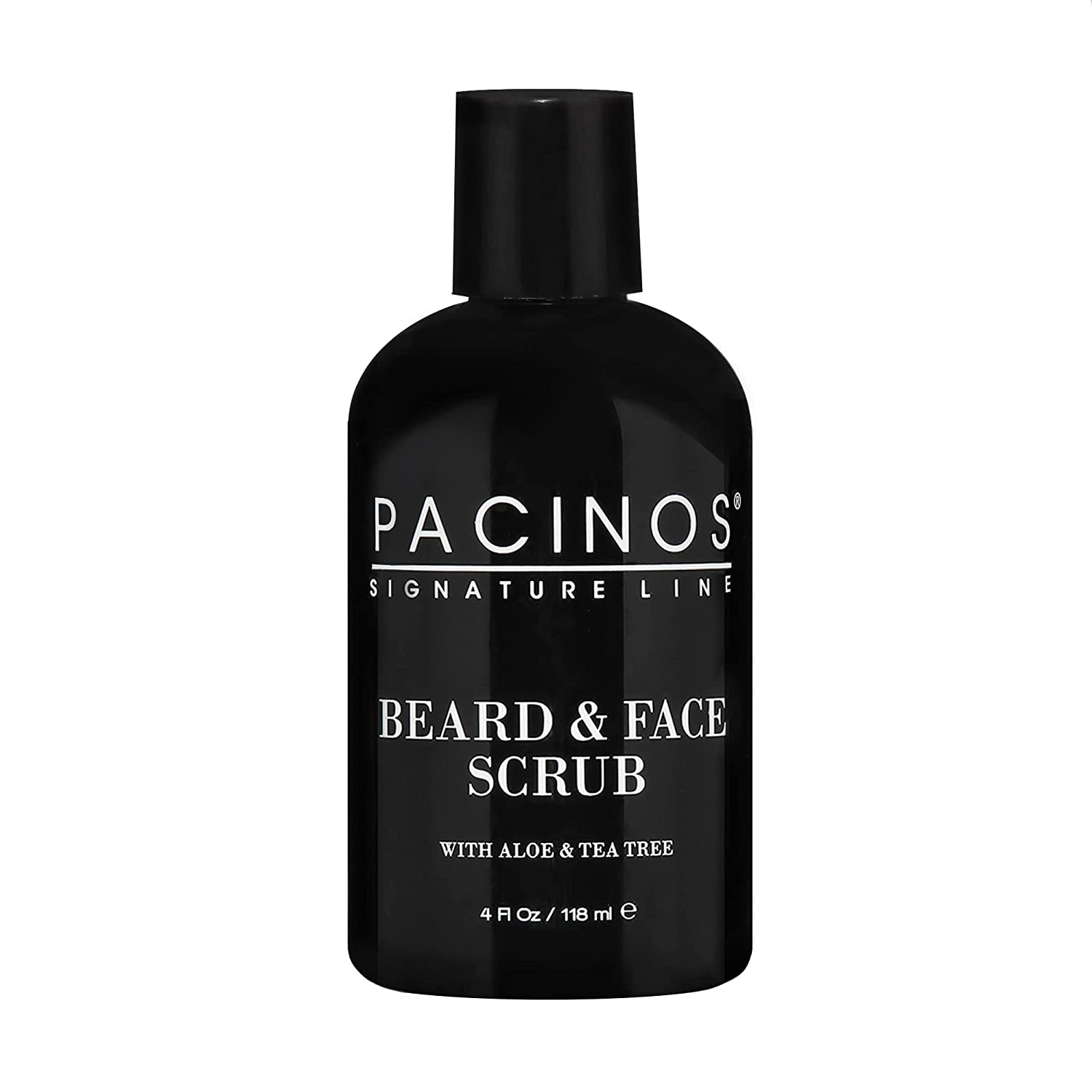 Pacinos Beard and Face Scrub Shave System - Natural Shampoo with Aloe Vera and Tea Tree Extract - 4 fl.oz(118ml)