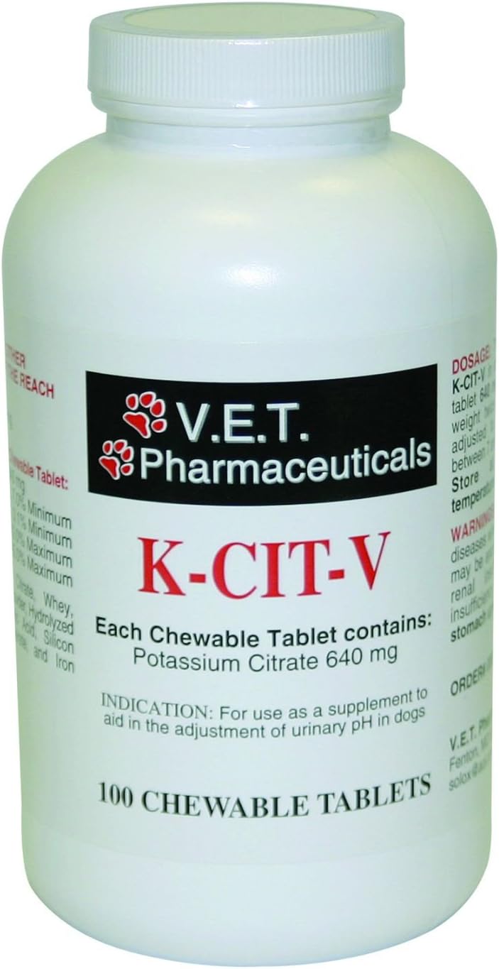 VET K-Cit-V 100 Count Chewable Potassium Citrate Tablets