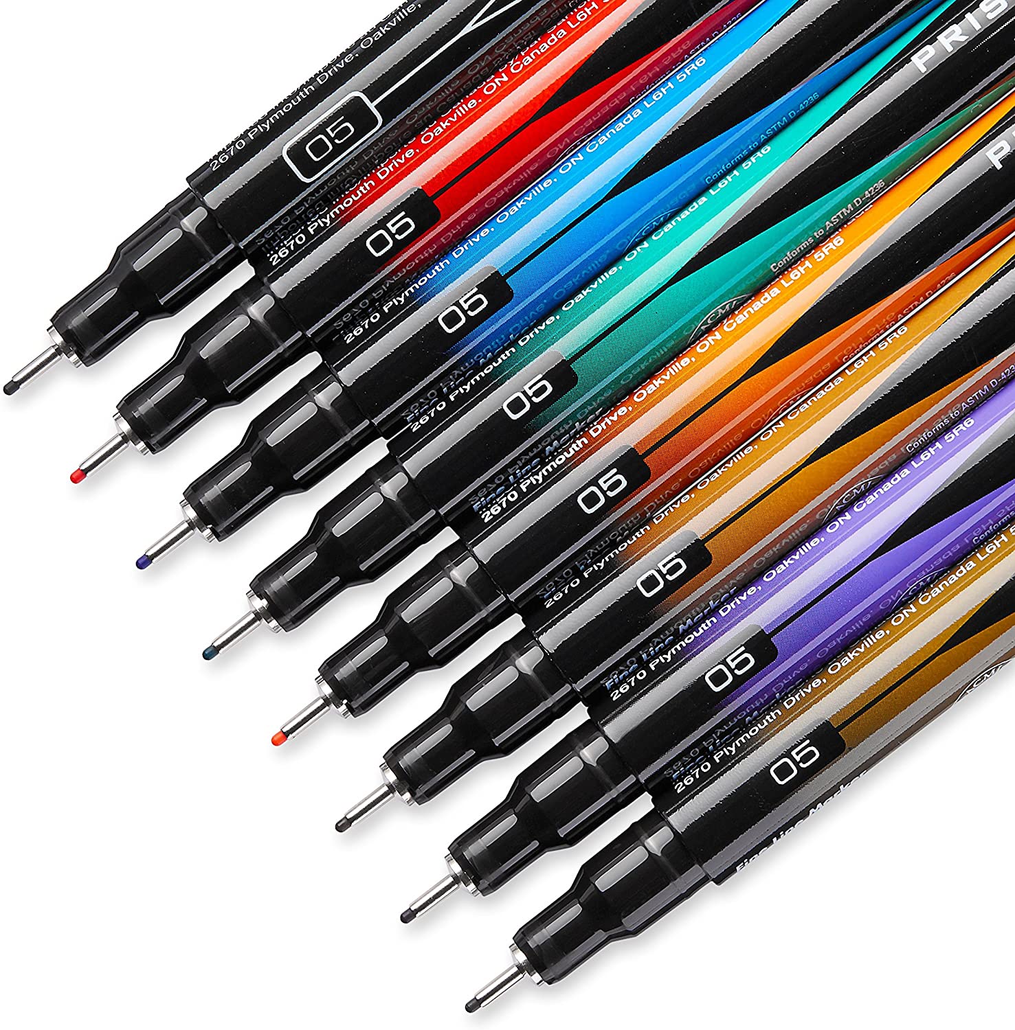 Prismacolor Premier Illustration Marker Set, Fine Tip, Assorted Colors, Set of 8