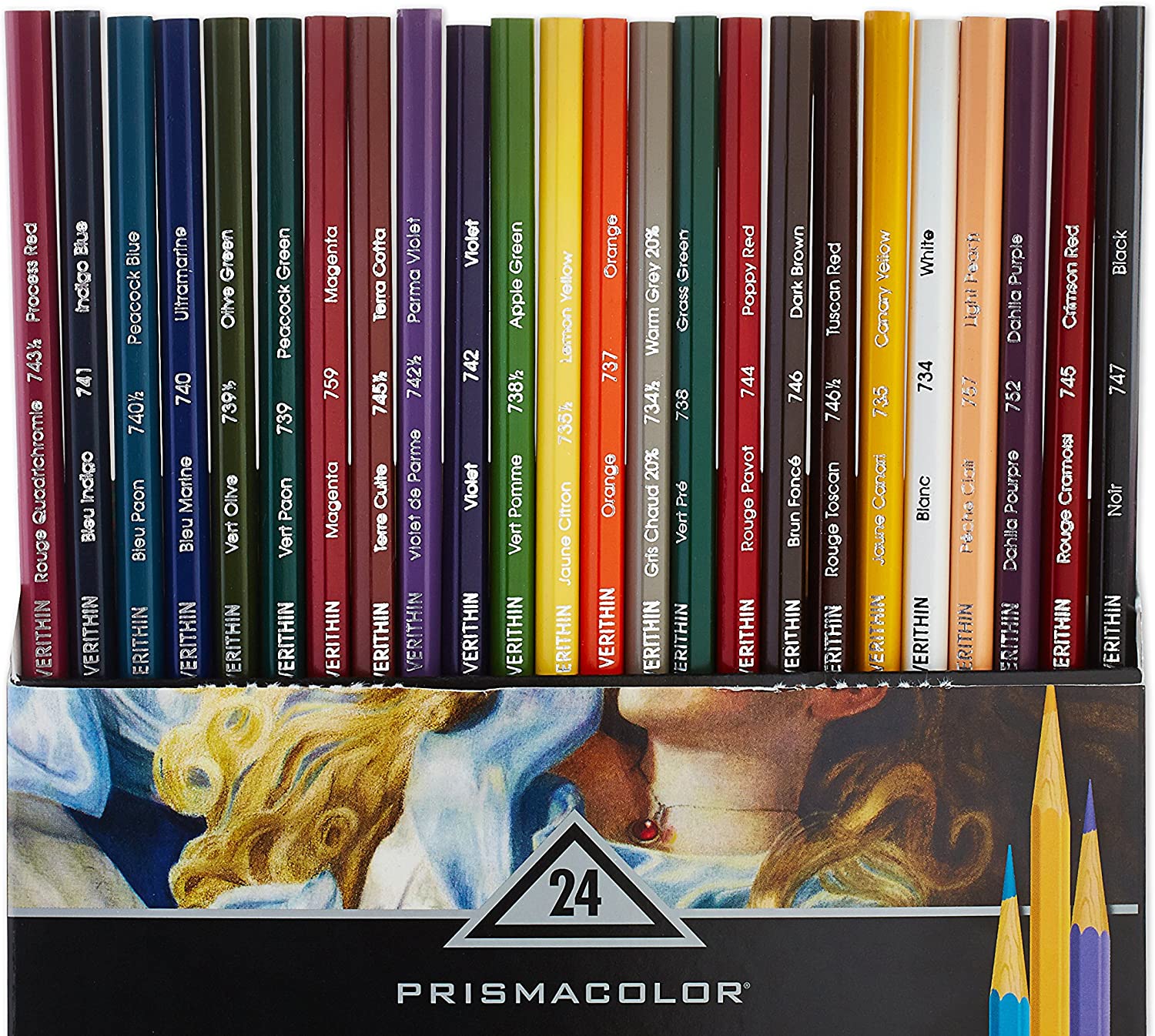 Prismacolor Premier Verithin Colored Pencils, 24-Count