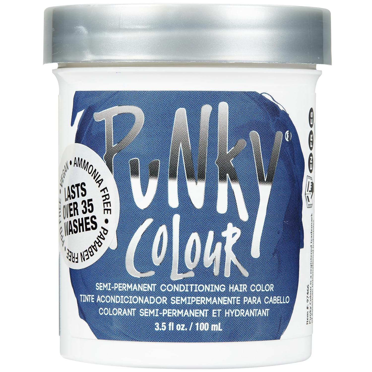 Punky Midnight Blue Semi-Permanent Hair Color - 3.5 fl Oz Vegan & Cruelty-Free Conditioning Hair Dye - Lasts Up to 35 Washes - Premium Imported Hair Color for Vibrant Style