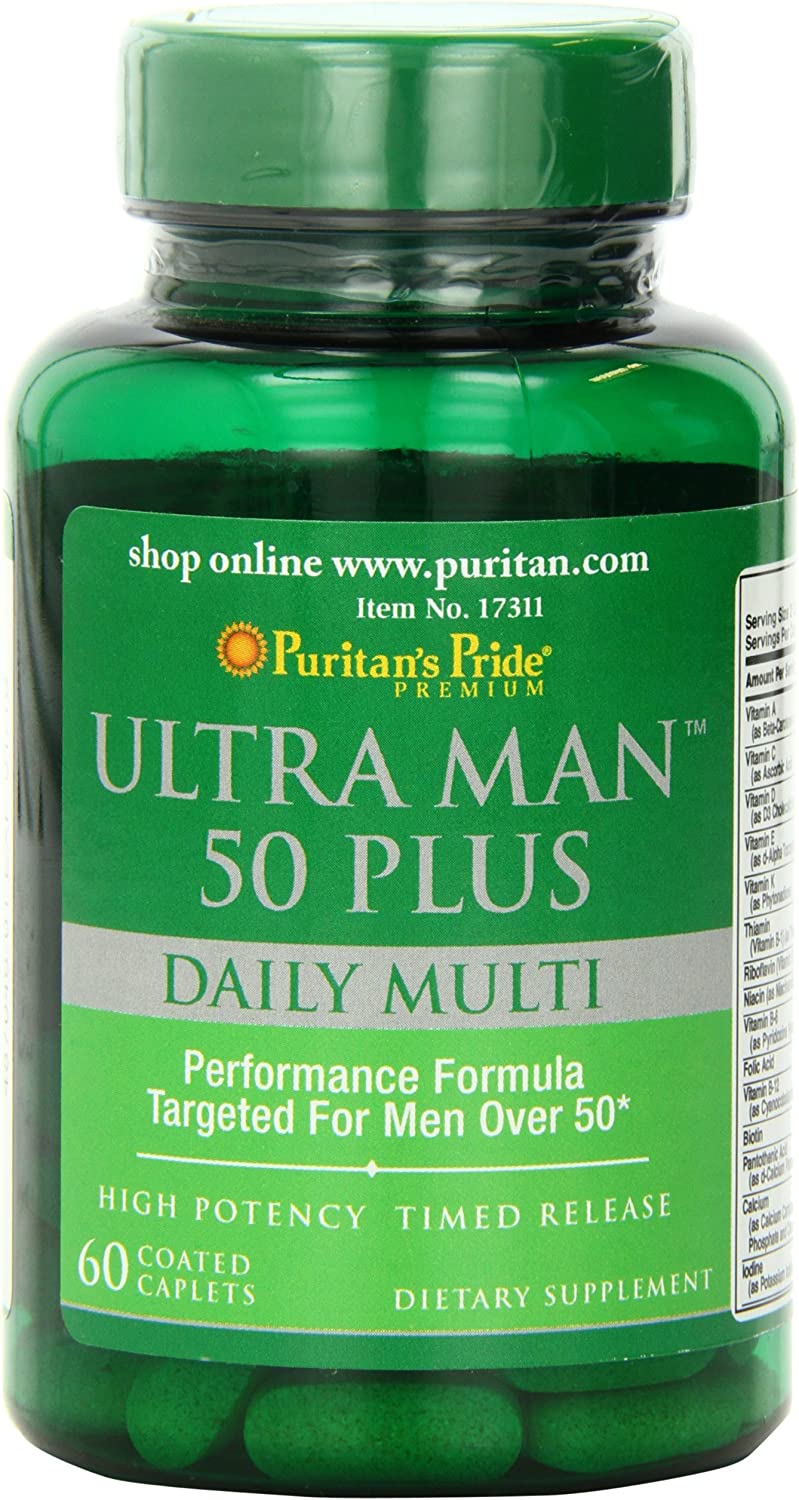 Puritan's Pride High Potency Ultra Man 50 Plus - 60 Coated Caplets