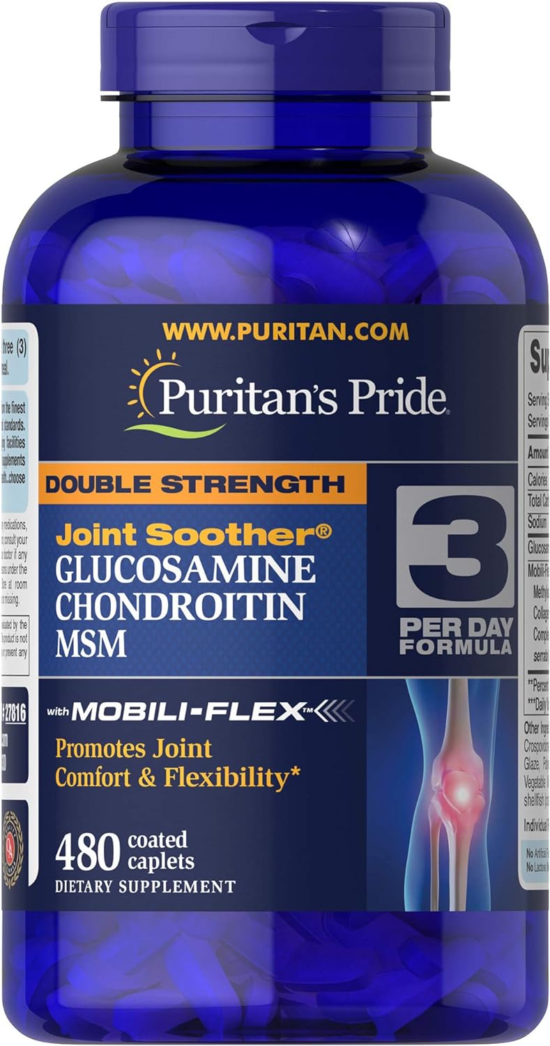 Puritans Pride Double Strength Glucosamine, Chondroitin and MSM for Joint Soother - 240 Count