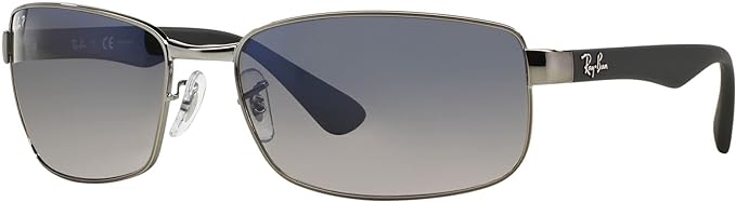 Ray-Ban RB3478: Unleash Bold Style with Rectangular Elegance - Gunmetal Frame/Blue Polarized Lens