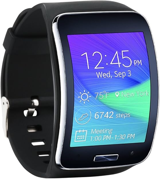 Samsung Galaxy Gear S SM-R750 Replacement Watch Band - Black Wrist Strap Bracelet with Secure Buckle
