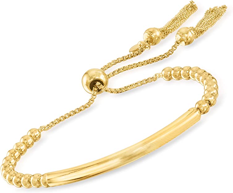 Ross-Simons Italian Bead Bolo Bracelet, 18kt Gold Over Sterling