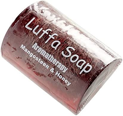Saibua Luffa Soap Scrub Thai Herbal Mangosteen & Honey Bar - 100g