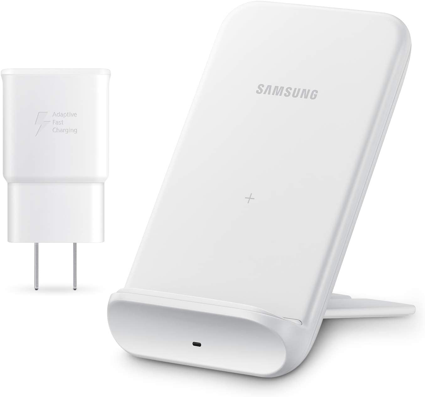 Samsung Wireless Charger Convertible Qi Certified (Pad/Stand) - for Galaxy Buds, Galaxy Phones, and Apple iPhone Devices - US Version - White